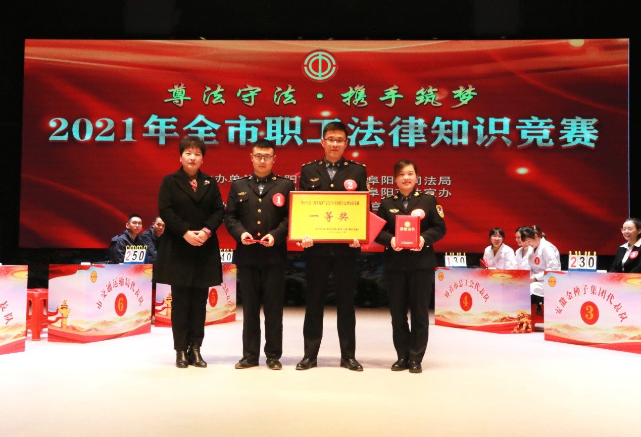 全市职工法律知识竞赛第一名